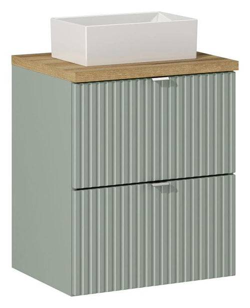 Set masca si lavoar, 50 cm, Gaja Verde / Stejar / Alb