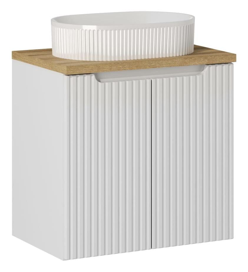 Set masca si lavoar, 60 cm, Beyond D Alb / Stejar