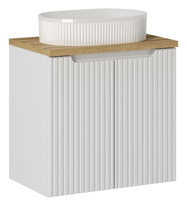 Set masca si lavoar, 60 cm, Beyond D Alb / Stejar