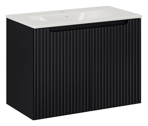 Set masca si lavoar, 80 cm, Sky D Negru / Alb