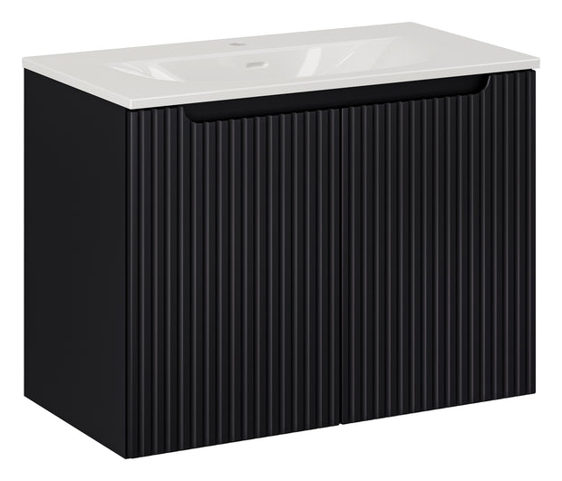 Set masca si lavoar, 80 cm, Sky D Negru / Alb