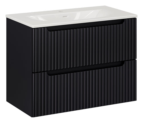 Set masca si lavoar, 80 cm, Sky Negru / Alb