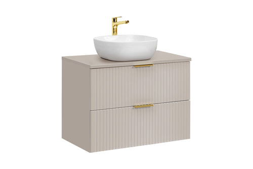 Set masca si lavoar, 80 cm, Smile Bej / Alb