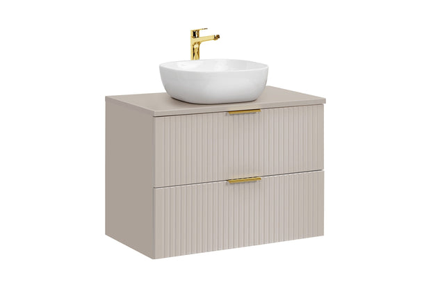 Set masca si lavoar, 80 cm, Smile Bej / Alb