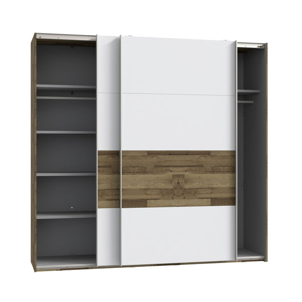 Set Mobila Dormitor din pal, cu pat 200 x 160 cm, 3 piese, Modern Way Stejar / Alb (4)