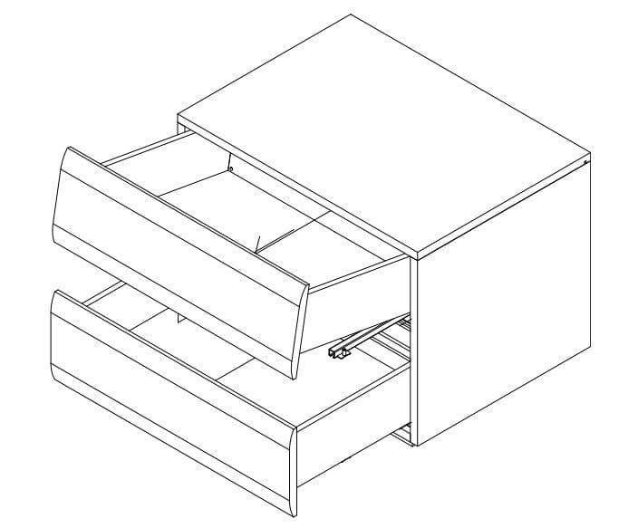 Set Mobila Dormitor din pal si MDF, cu pat 200 x 160 cm, 6 piese, Invictus P66-6OG/IC Gri / Crem / Stejar Tobacco (8)