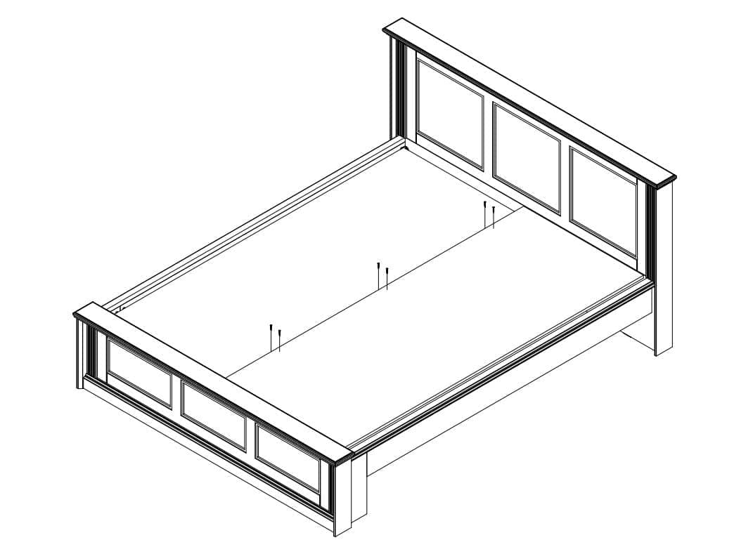 Set Mobila Dormitor din pal si MDF, cu pat 200 x 180 cm, 5 piese Tara Large Grafit / Nuc Pacific (10)