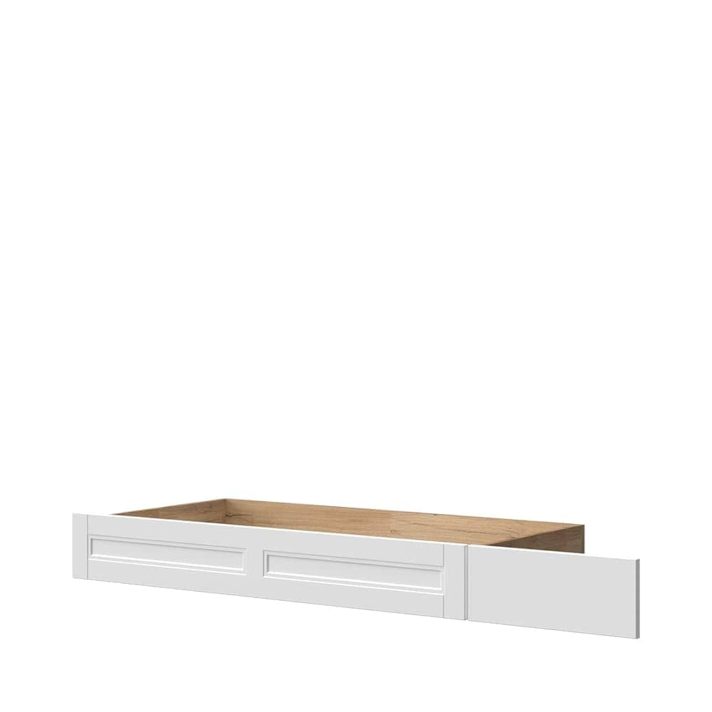 Set Mobila Dormitor din pal si MDF, cu pat 200 x 180 cm, 7 piese Tara Large Alb Mat / Nuc Pacific (5)