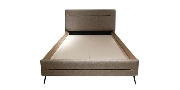 Set Mobila Dormitor din pal si metal, cu pat 200 x 180 cm, 5 piese Larina Alb / Grej (10)