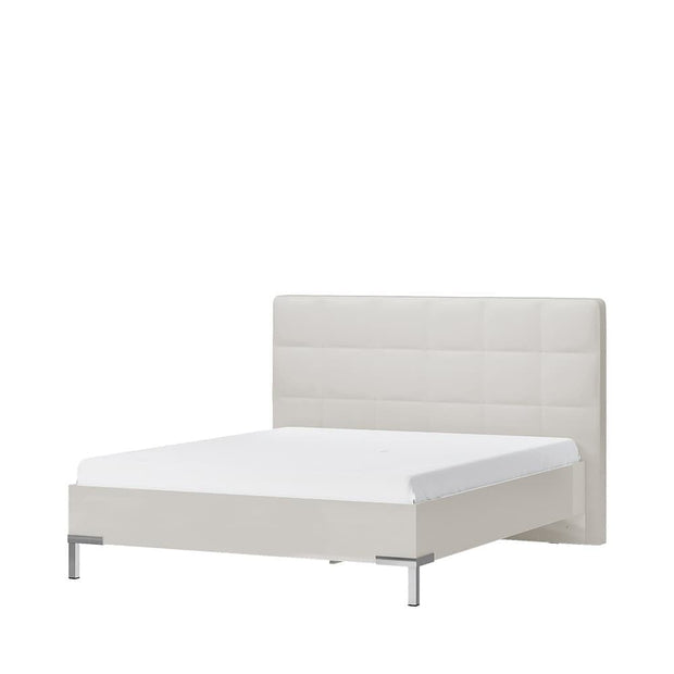 Set Mobila Dormitor din pal si piele ecologica, cu pat 200 x 160 cm, 4 piese Piano PK281-OG/PN Bej (2)