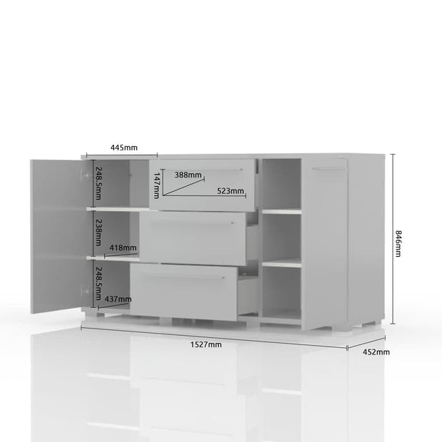 Set Mobila Dormitor din pal si piele ecologica, cu pat 200 x 160 cm, 5 piese Piano P62B/PN Bej (6)