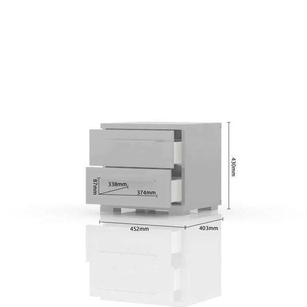 Set Mobila Dormitor din pal si piele ecologica, cu pat 200 x 160 cm, 5 piese Piano P62B/PN Bej (8)