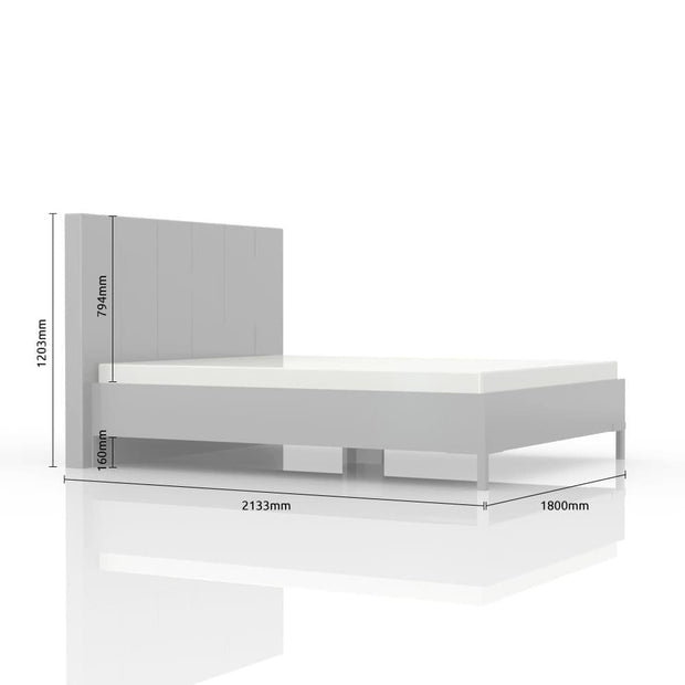 Set Mobila Dormitor din pal si piele ecologica, cu pat 200 x 180 cm, 4 piese Piano PK281-OG/PN Bej (5)