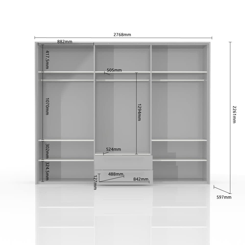 Set Mobila Dormitor din pal si piele ecologica, cu pat 200 x 180 cm, 5 piese Piano P62B/PN Bej (7)