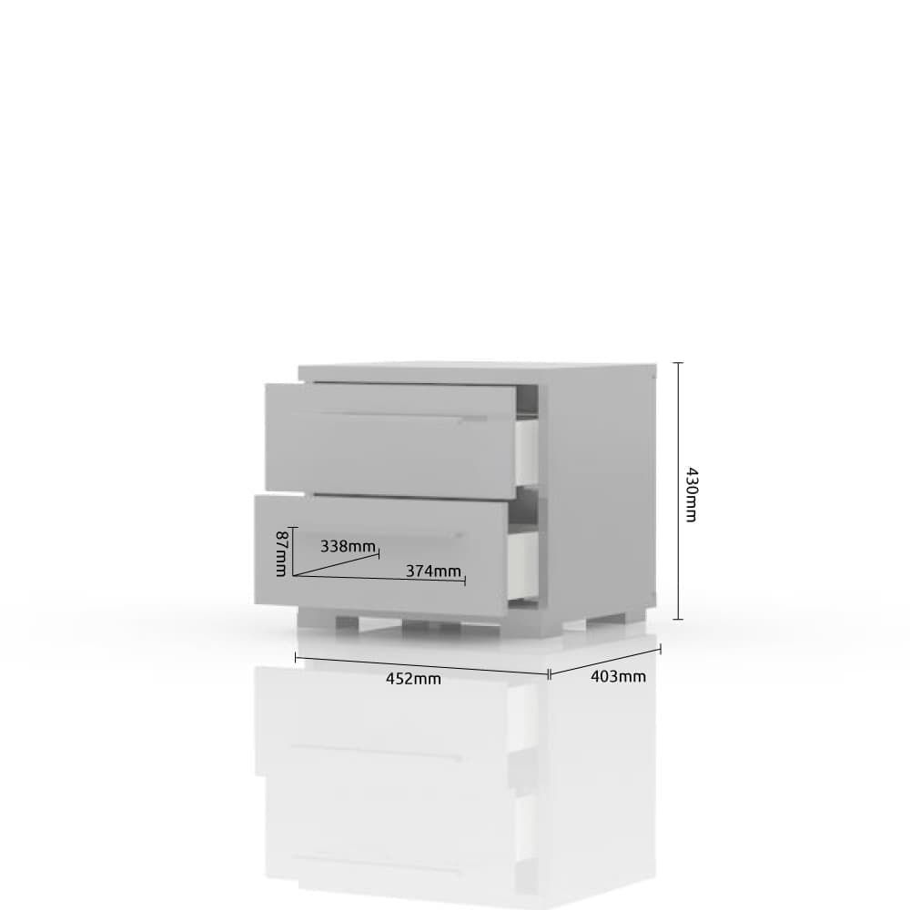 Set Mobila Dormitor din pal si piele ecologica, cu pat 200 x 180 cm, 5 piese Piano P62B/PN Bej (9)