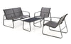 Set mobilier pentru gradina / terasa, Conor Gri, banca 2 locuri + 2 scaune + masa de cafea
