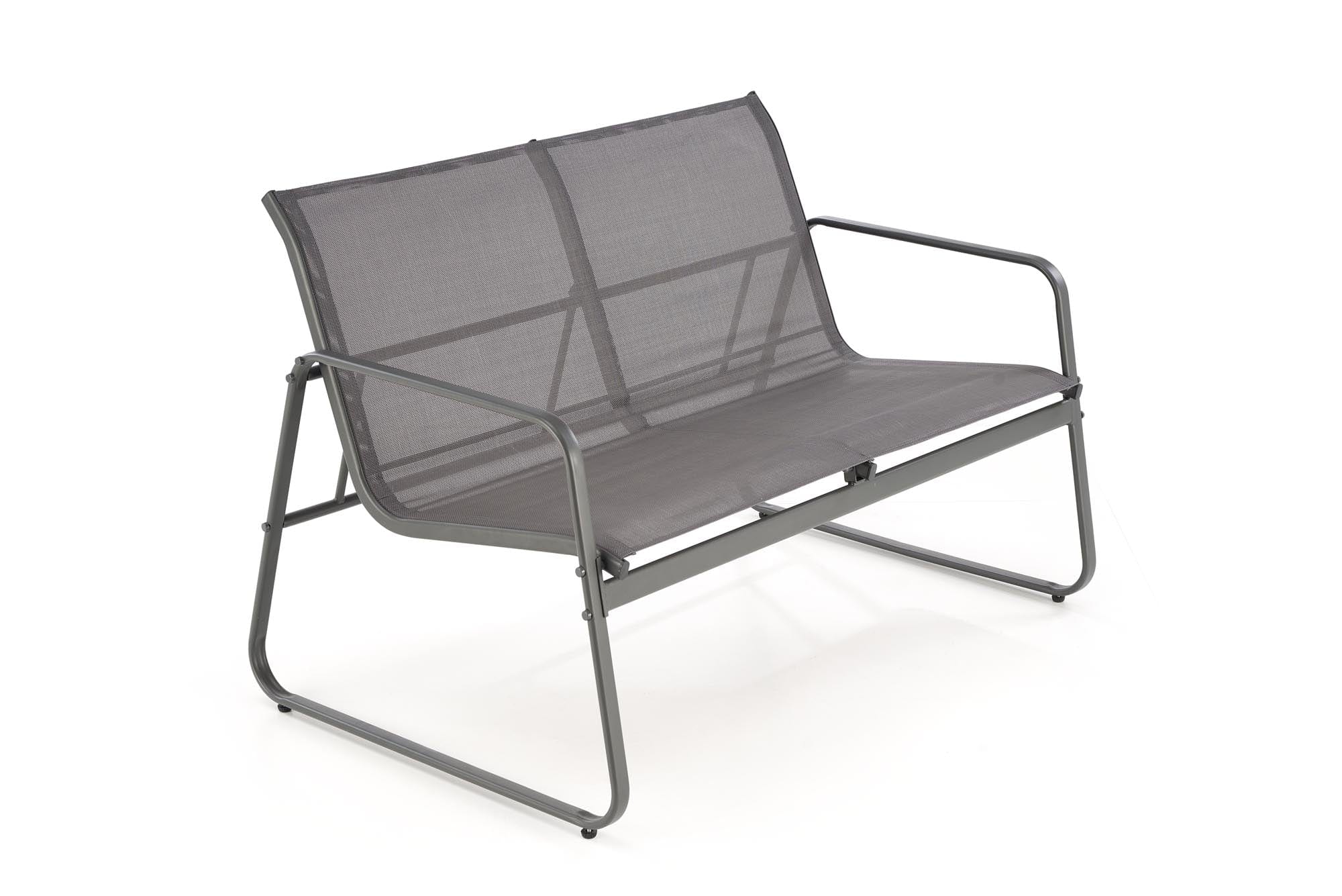 Set mobilier pentru gradina / terasa, Conor Gri, banca 2 locuri + 2 scaune + masa de cafea (4)