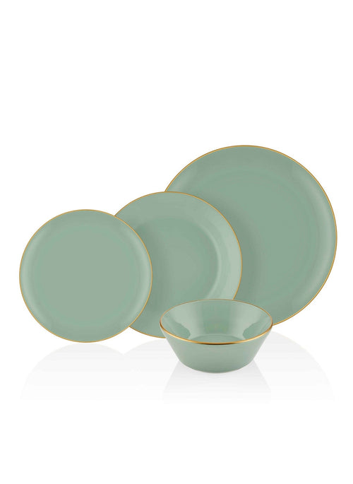 Asir Set vesela din ceramica, Bisco Verde, 24 piese