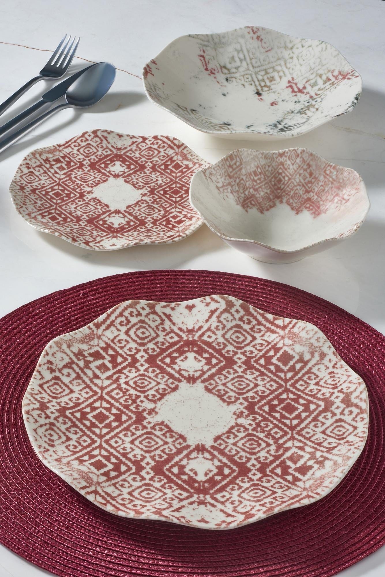 Set vesela din portelan, Dinah Dinner Multicolor, 24 piese (1)