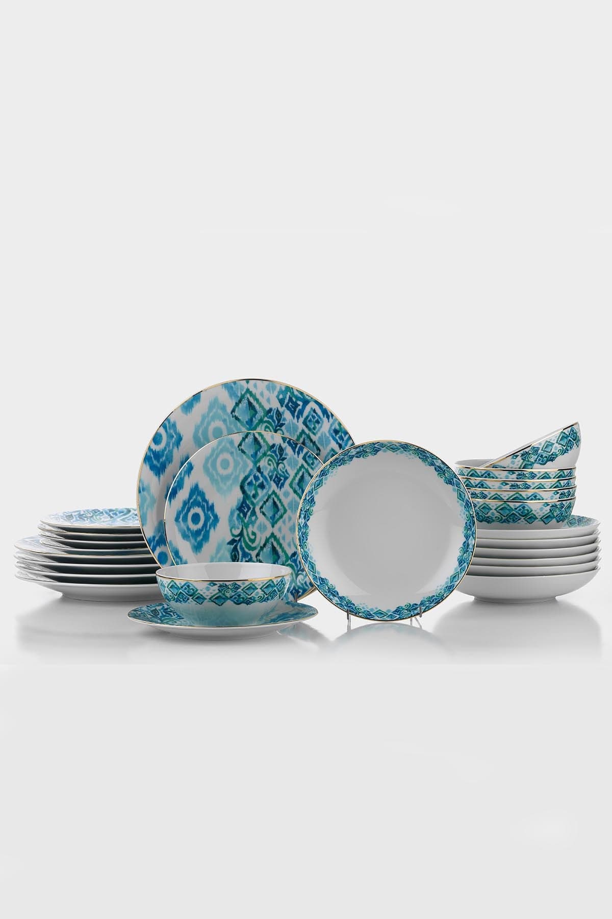 Set vesela din portelan, Zenga Multicolor, 24 piese (2)