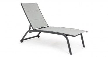 Sezlong pentru gradina / terasa, din aluminiu si material textil, Cleopas Antracit, l61xA192xH105 cm (2)