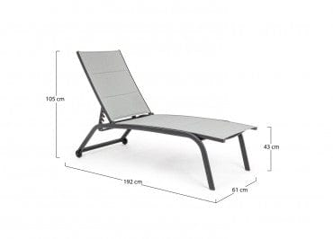 Sezlong pentru gradina / terasa, din aluminiu si material textil, Cleopas Antracit, l61xA192xH105 cm (3)