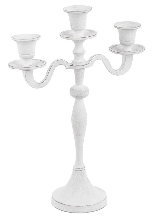 Sfesnic din aluminiu cu 3 brate, Norah Alb, L24xl10xH33 cm