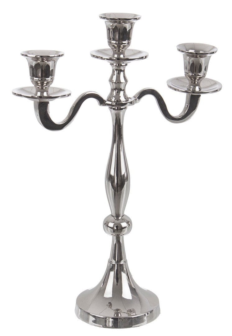 Sfesnic din aluminiu cu 3 brate, Norah Argintiu, L24xl10xH33 cm