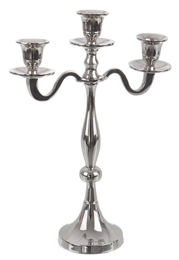 Sfesnic din aluminiu cu 3 brate, Norah Argintiu, L24xl10xH33 cm