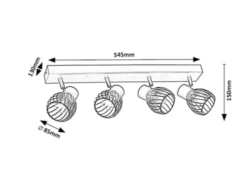 RabaLux Spot Aberama 73004 Negru