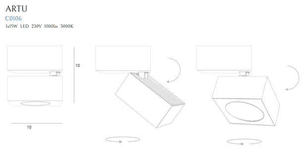Maxlight Spot Artu C0106 Alb / Crom