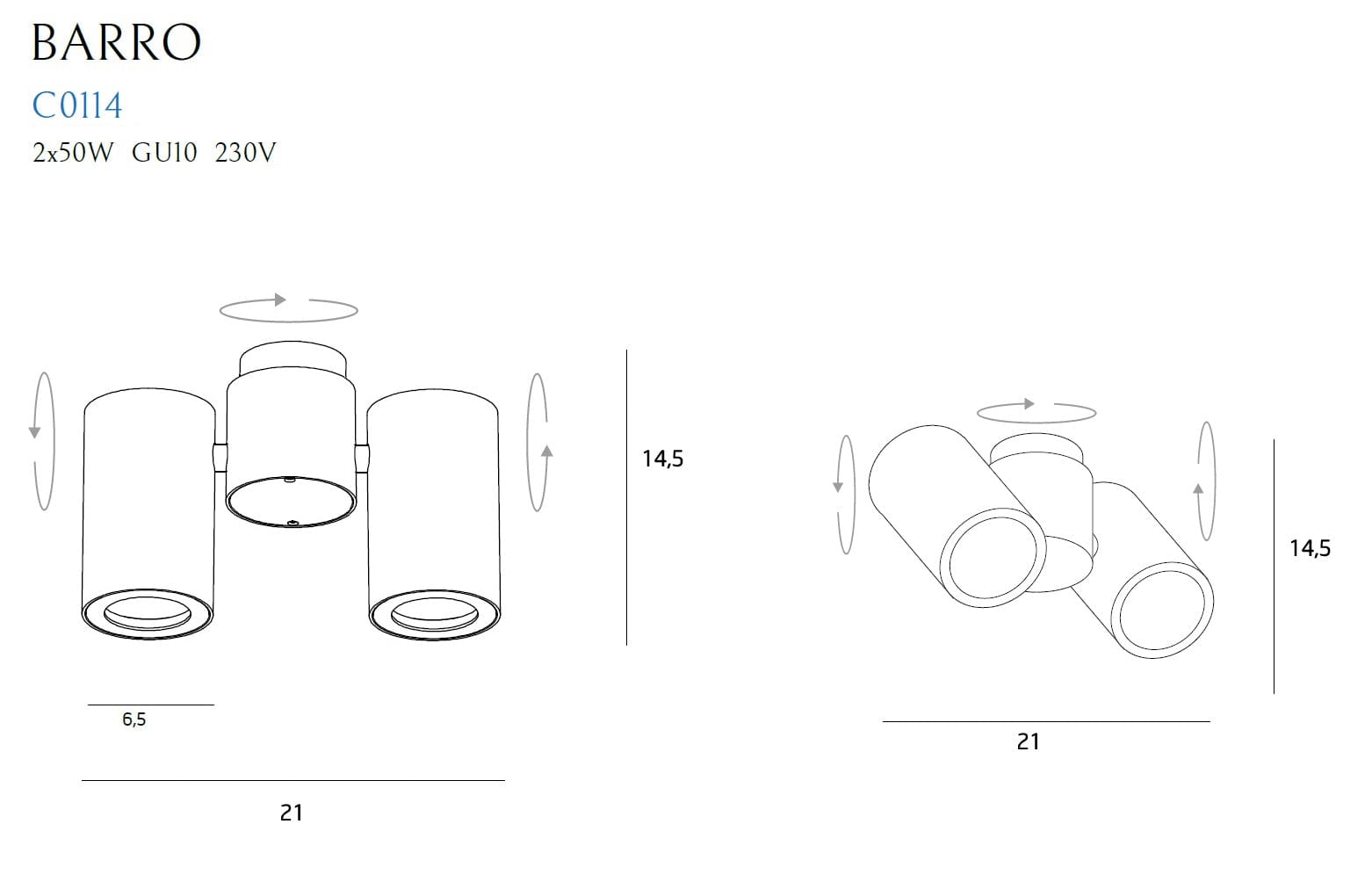 Maxlight Spot Barro C0114 Negru
