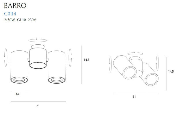 Maxlight Spot Barro C0114 Negru