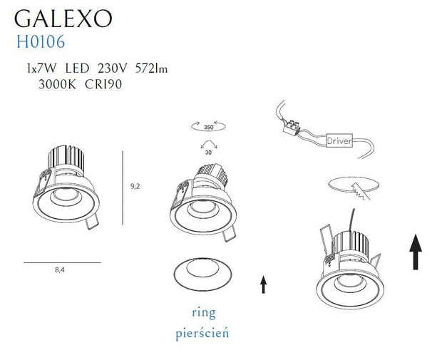 Maxlight Spot Galexo H0106 Alb