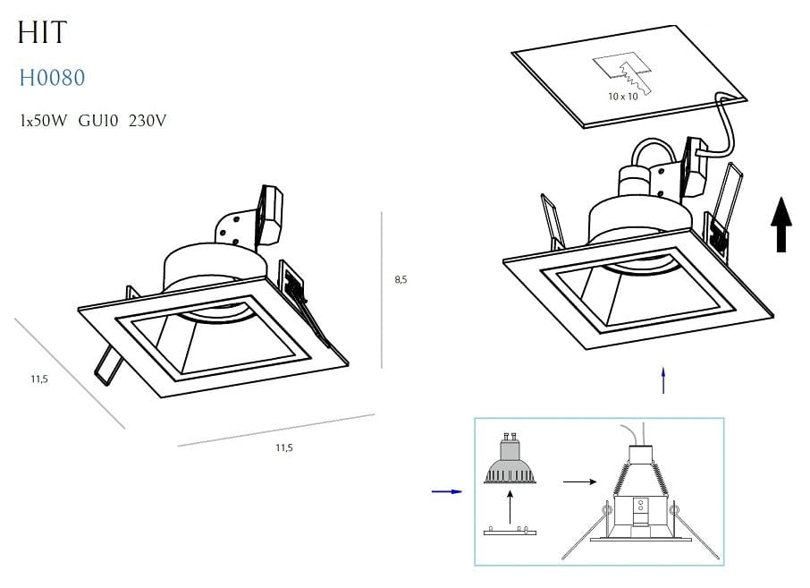 Maxlight Spot Hit I H0080 Alb