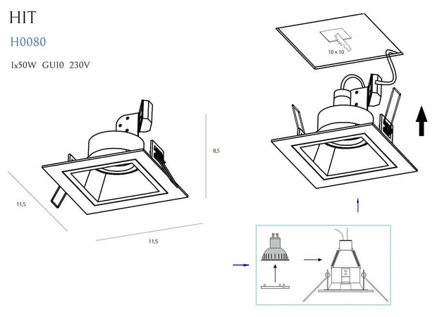 Maxlight Spot Hit I H0080 Alb