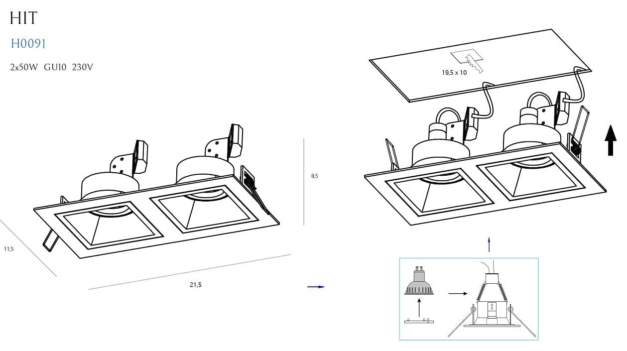 Maxlight Spot Hit II H0091 Negru