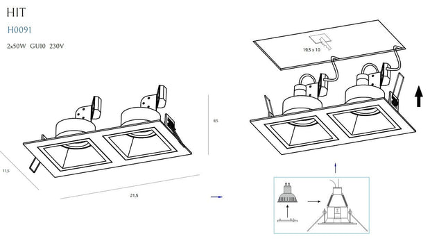 Maxlight Spot Hit II H0091 Negru