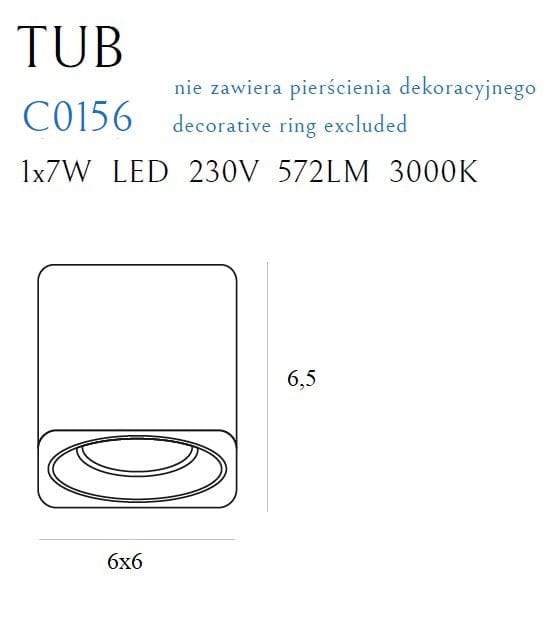 Maxlight Spot Tub C0156 Alb