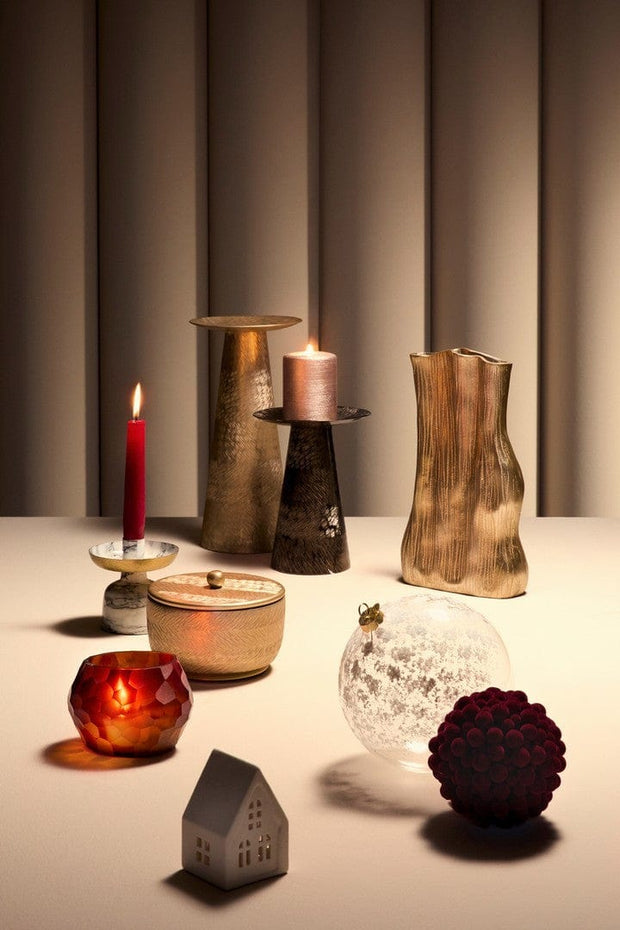 Suport lumanare din aluminiu Clamp Negru, Ø15xH20 cm (1)