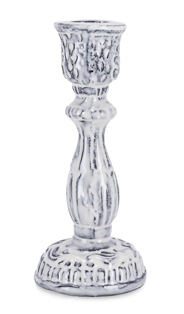 Suport lumanare din aluminiu Hikari Alb, Ø6,5xH15 cm