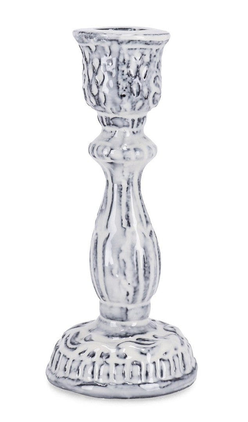 Suport lumanare din aluminiu Hikari Alb, Ø6,5xH15 cm