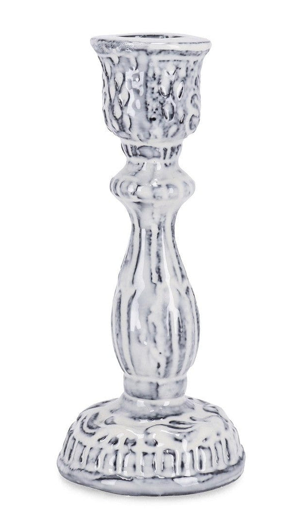 Suport lumanare din aluminiu Hikari Alb, Ø6,5xH15 cm