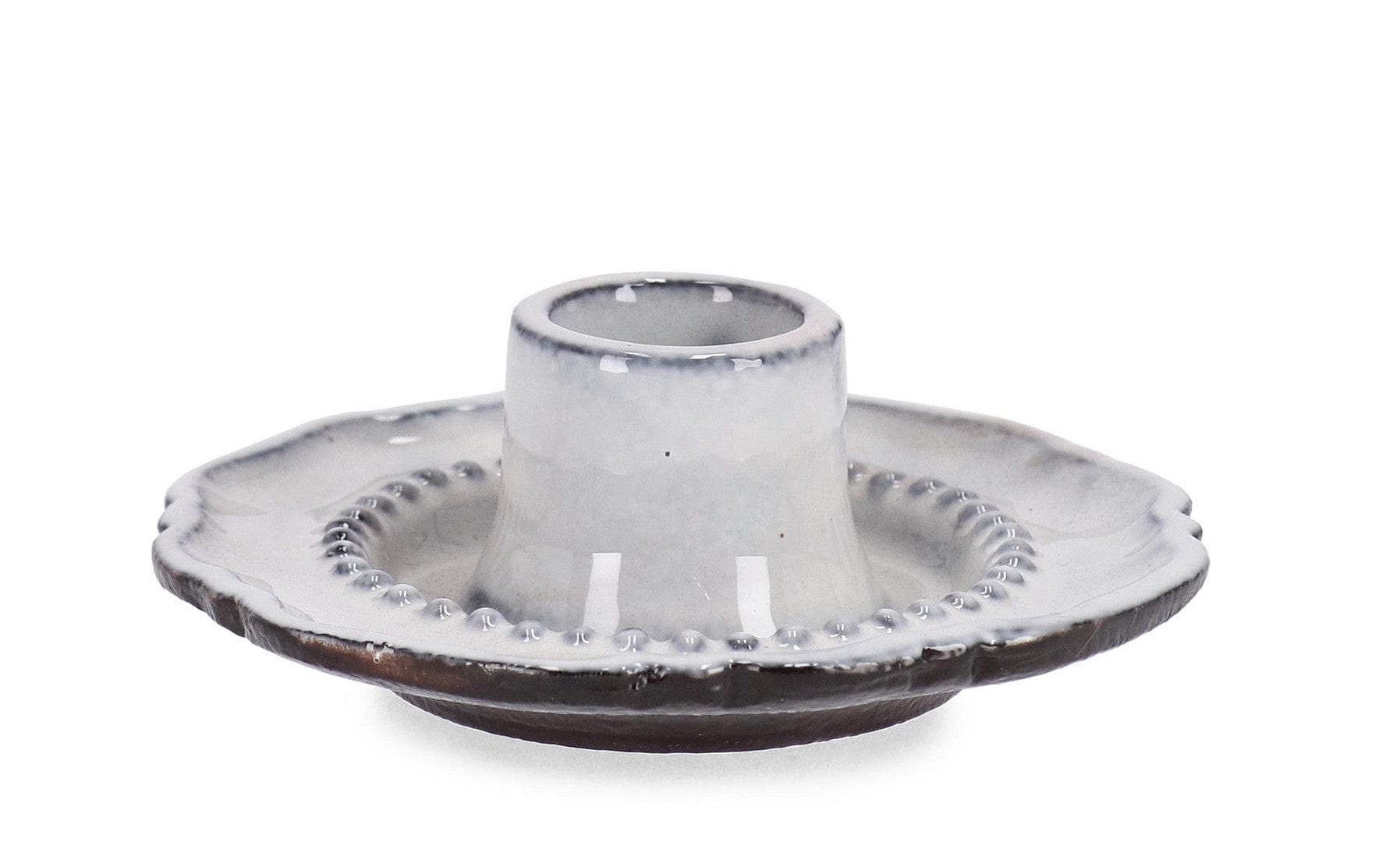 Suport lumanare din aluminiu Hikari Alb, Ø9xH3 cm