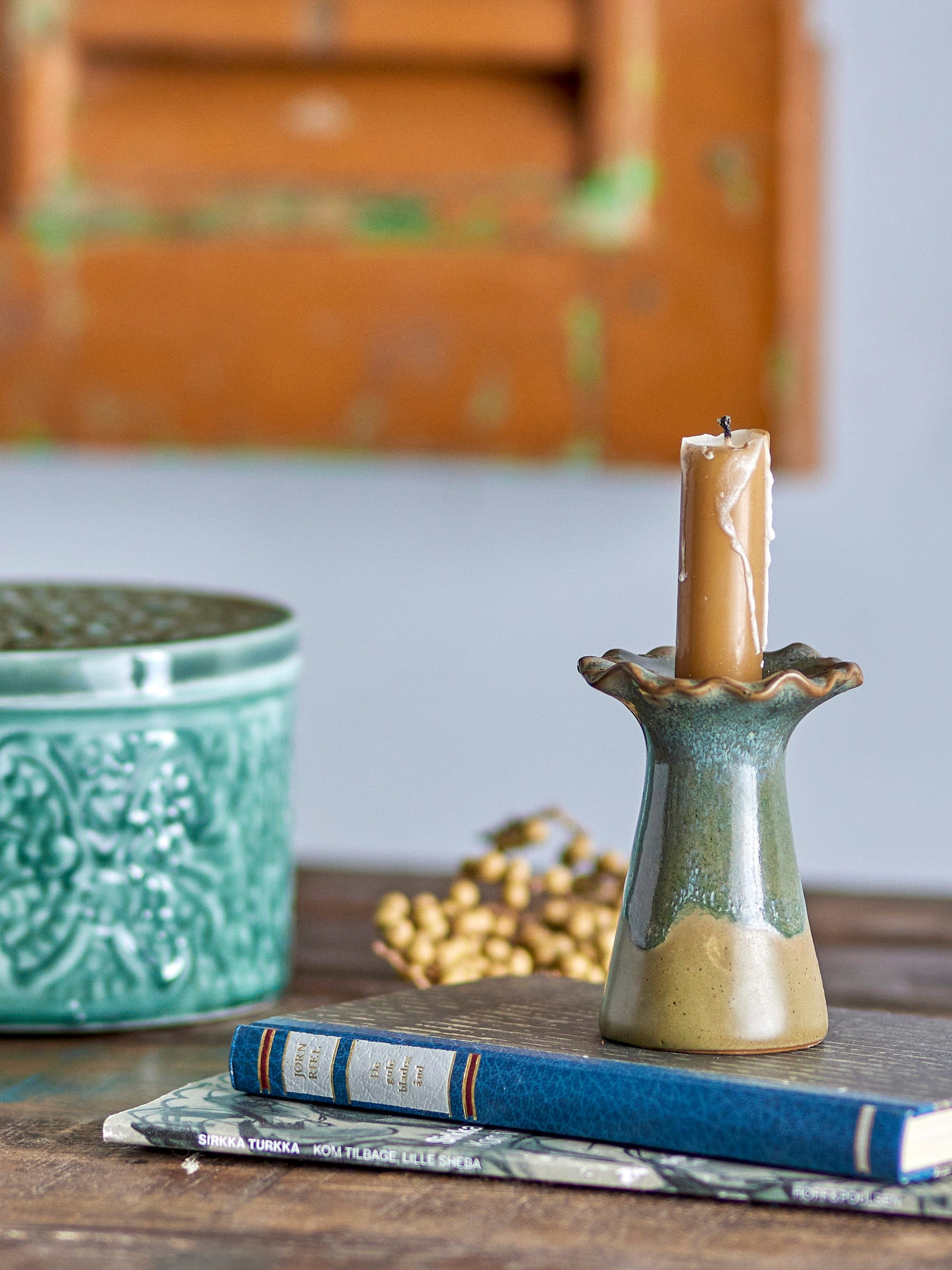 Suport lumanare din ceramica, Akeem Maro, Ø7,5xH10,5 cm (1)