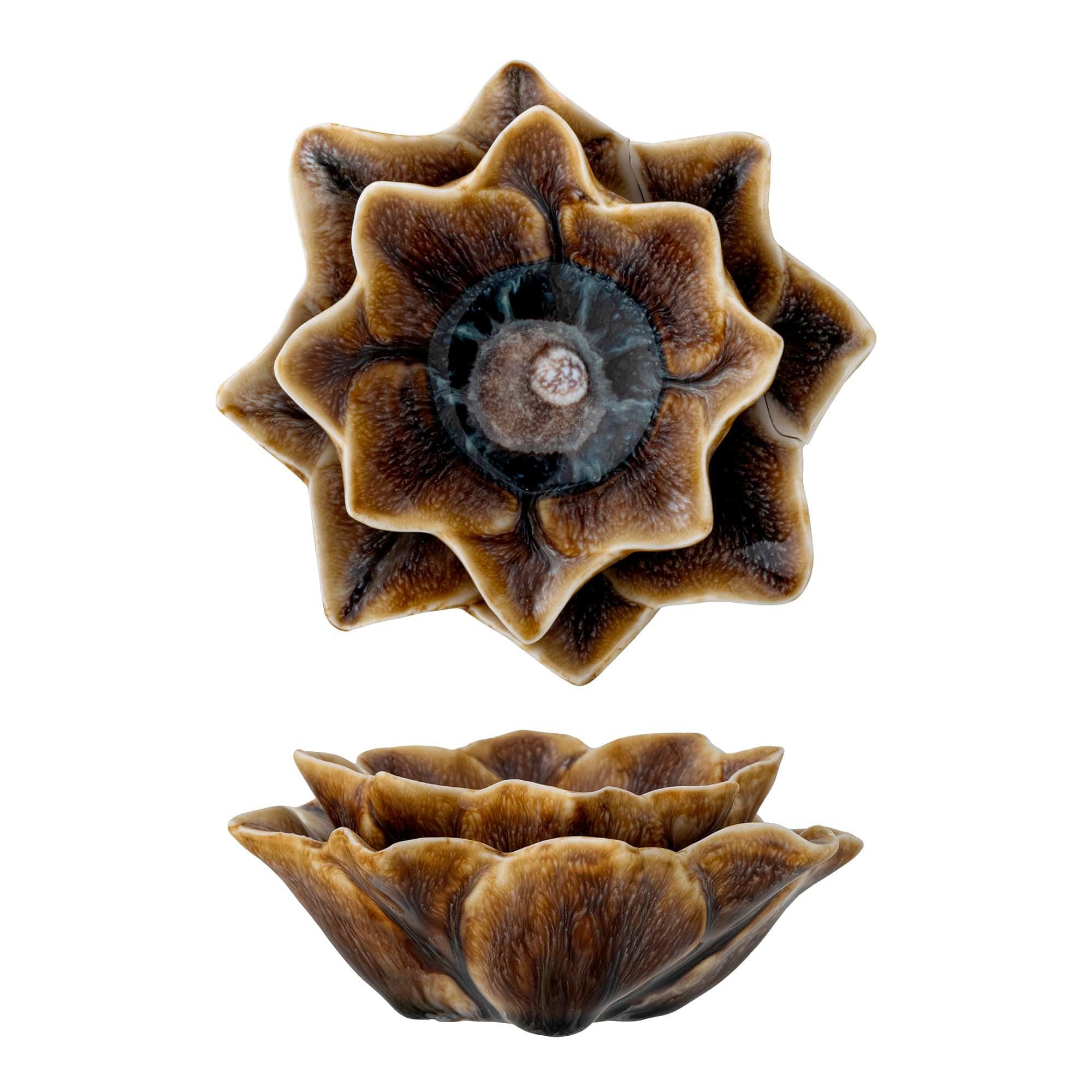 Suport lumanare din ceramica, Dinah Maro, Ø12xH5,5 cm