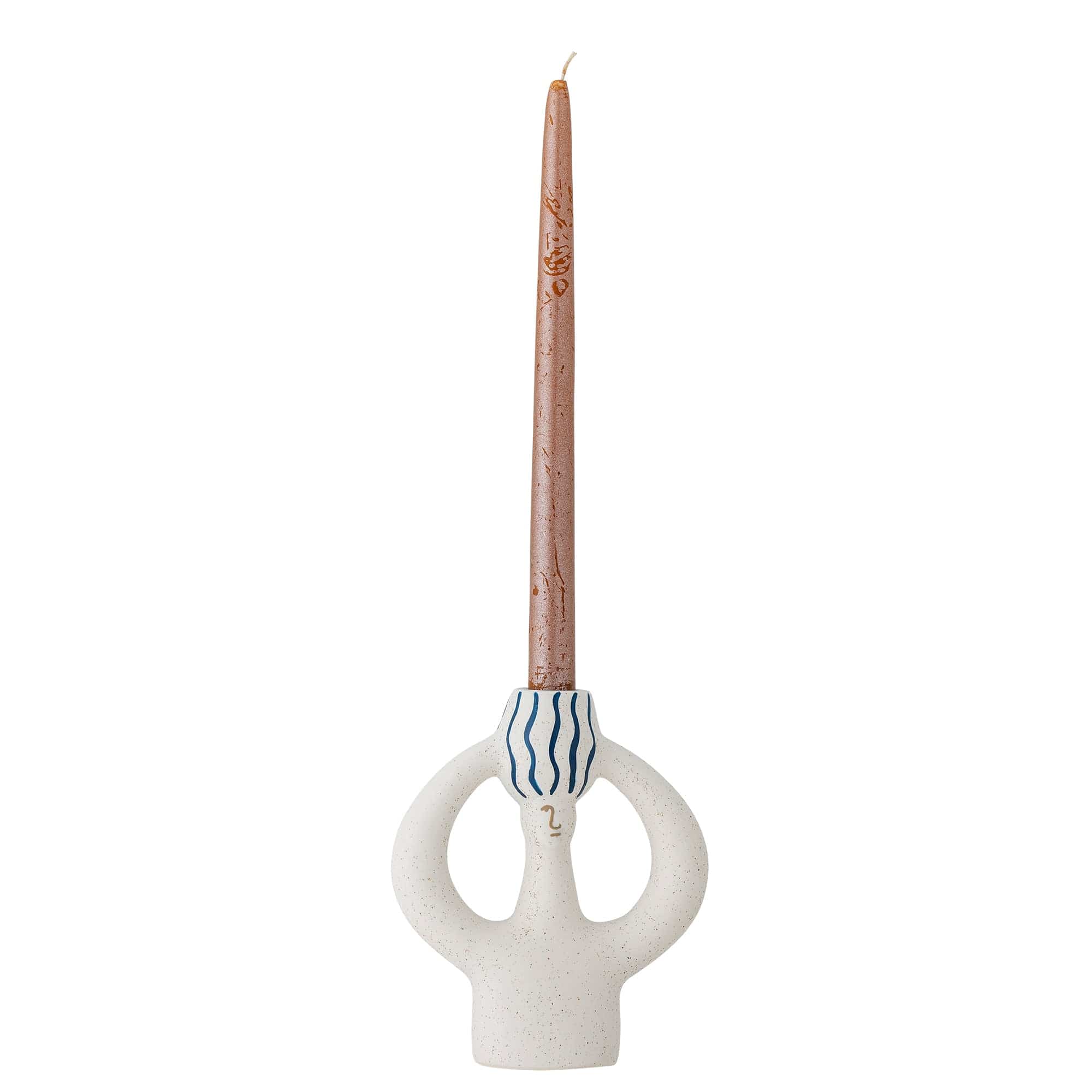 Suport lumanare din ceramica, Hatty Albastru, l14xA6xH17 cm (1)