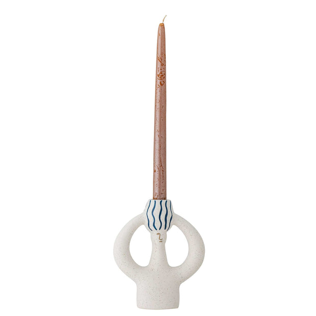 Suport lumanare din ceramica, Hatty Albastru, l14xA6xH17 cm (1)