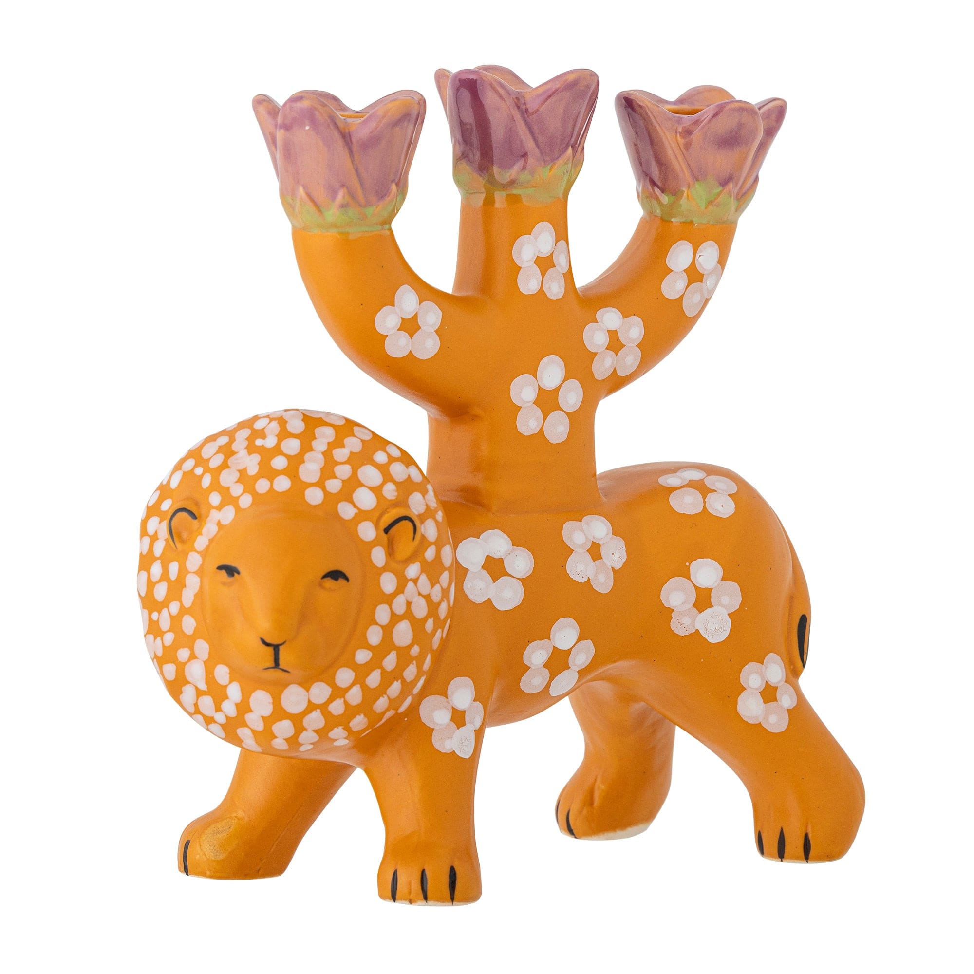 Suport lumanare din ceramica, Lazar Portocaliu, l19xA10xH20 cm (1)