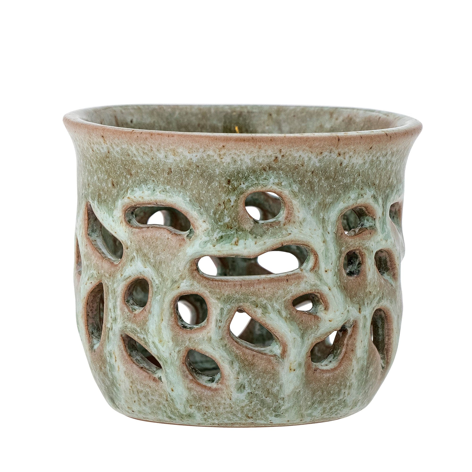 Suport lumanare din ceramica, Lucien Verde, Ø8xH6,5 cm